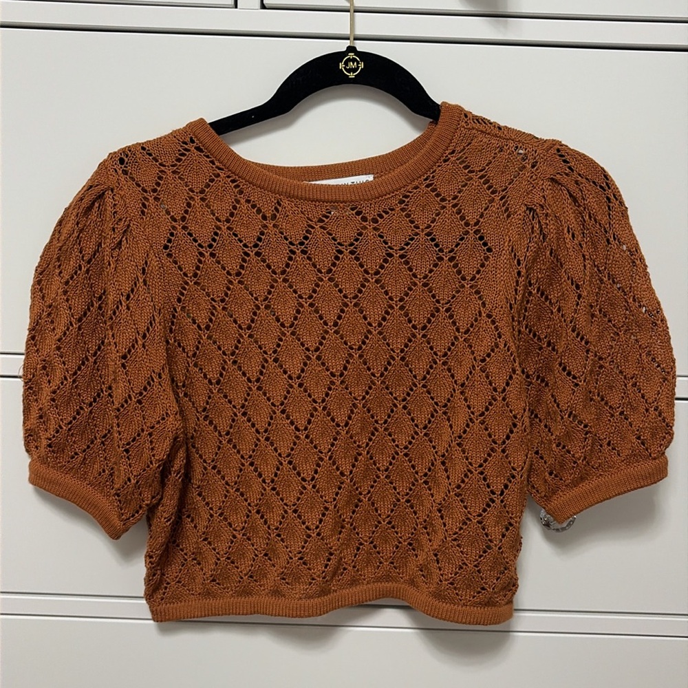 Women's Rust Knit Short-Sleeve 2 Piece Matching Set - Picture 5 of 6